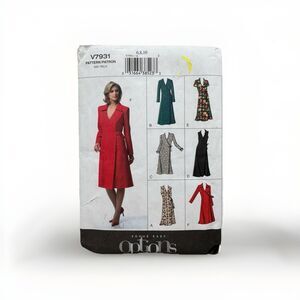 Vogue V7931 Sewing Pattern Size 6 8 10 Dress Easy Options